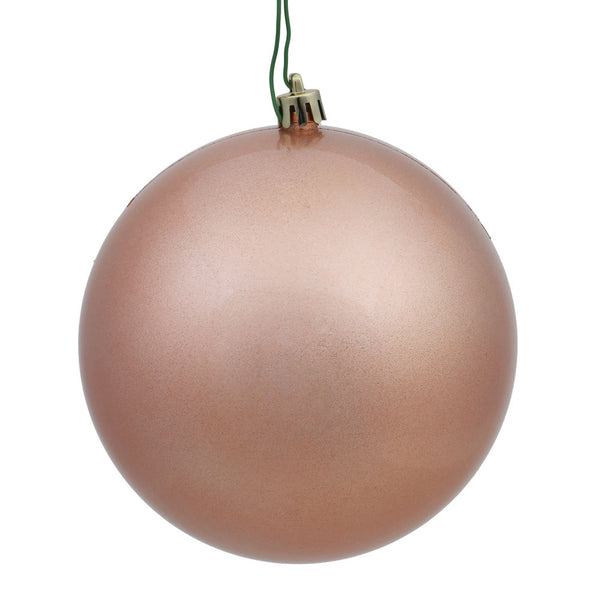 6" Rose Gold Candy Ball Ornament UV Drilled Cap