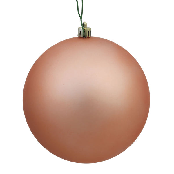 6" Rose Gold Matte Ball Ornament UV Drilled Cap