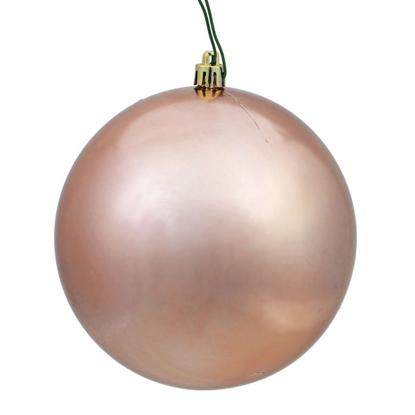 10" Rose Gold Shiny Ball Ornament UV Drilled Cap