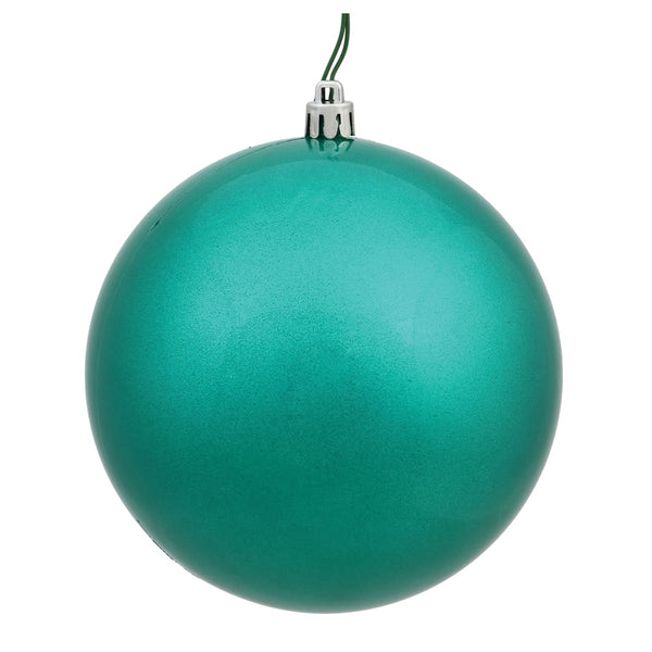 4" Teal Glitter Ornament Drilled