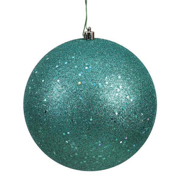 4" Teal Sequin Ornament Drilled