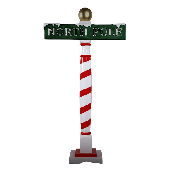 6 Foot North Pole Sign Resin Display