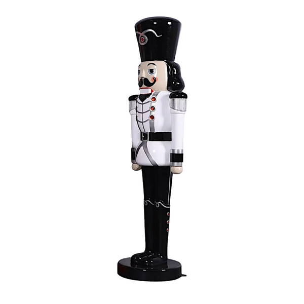 6' Nutcracker - White, Silver & Black