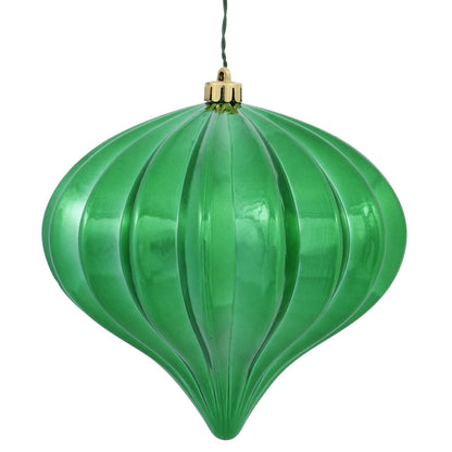 5.7" Shiny Onion Ornament - Emerald - UV Treated - Set of 3 Emerald — view 1