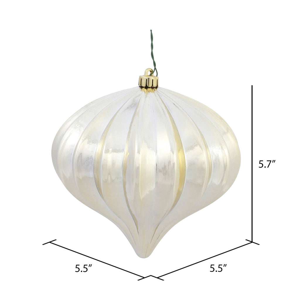 5.7" Shiny Onion Ornament - Champagne - UV Treated - Set of 3 Champagne — view 2