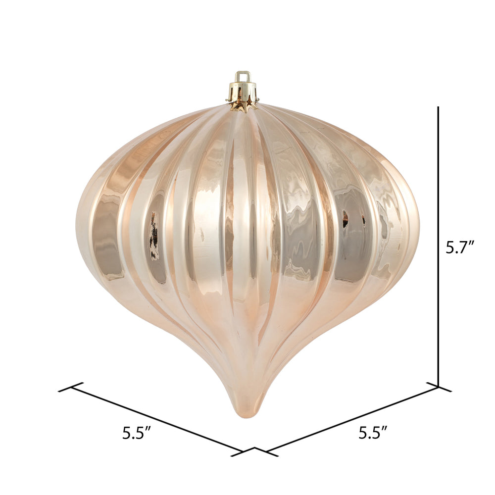 5.7" Shiny Onion Ornament - Café Latte - UV Treated - Set of 3 Café Latte — view 2