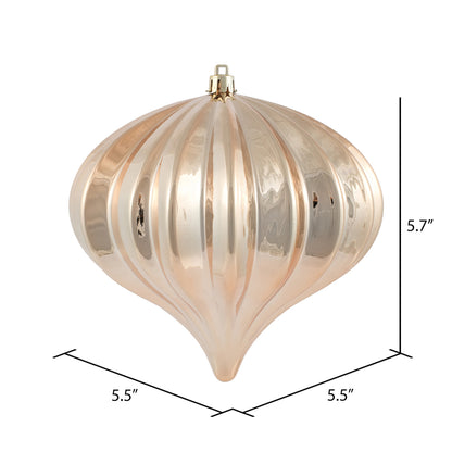 5.7" Shiny Onion Ornament - Café Latte - UV Treated - Set of 3 Café Latte — view 2