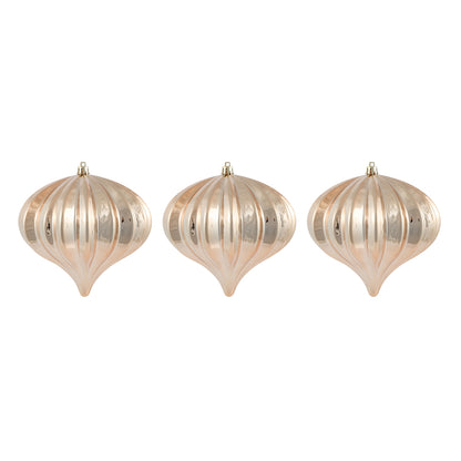 5.7" Shiny Onion Ornament - Café Latte - UV Treated - Set of 3 Café Latte — view 3