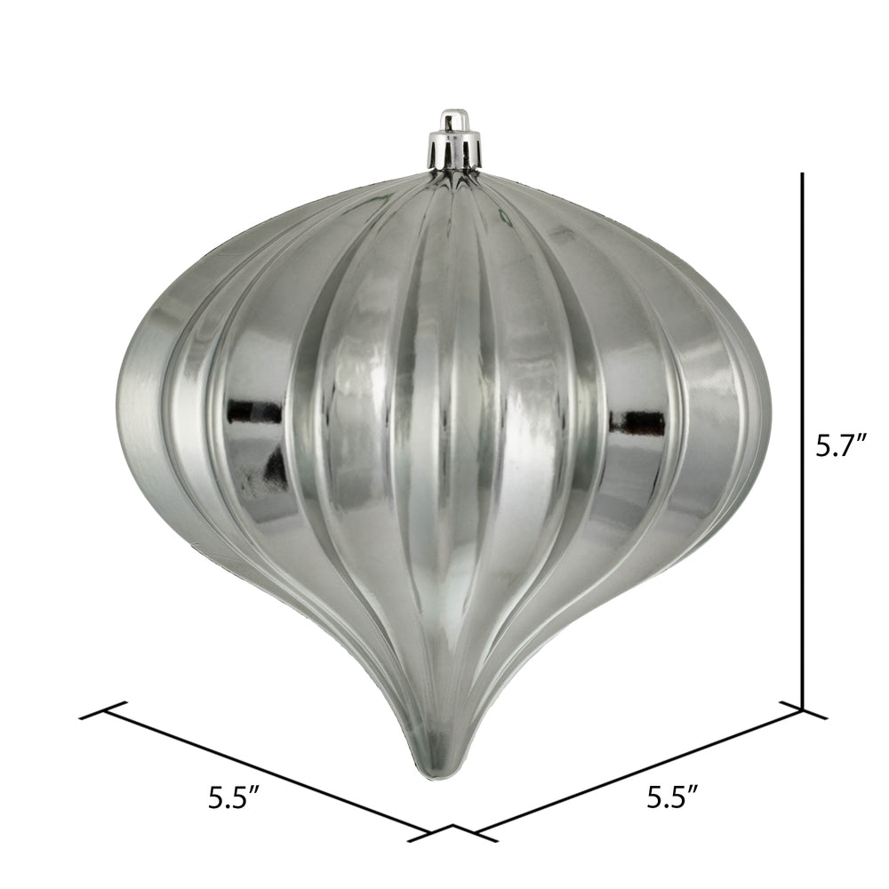 5.7" Shiny Onion Ornament - Pewter - UV Treated - Set of 3 Pewter — view 2