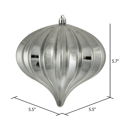 5.7" Shiny Onion Ornament - Pewter - UV Treated - Set of 3 Pewter — view 2