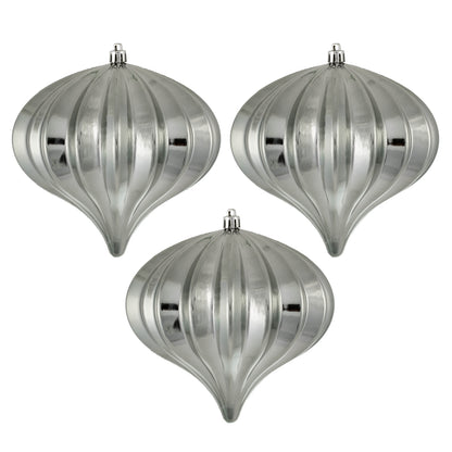 5.7" Shiny Onion Ornament - Pewter - UV Treated - Set of 3 Pewter — view 3