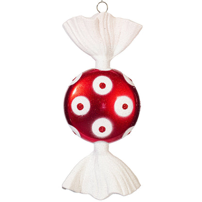 7" Candy Glitter Ornament - Red/White - Set of 3 — view 6
