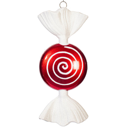 7" Candy Glitter Ornament - Red/White - Set of 3 — view 7