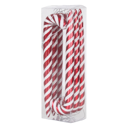 7.5" Candy Cane Ornament - Red/White - Set of 6 — view 2