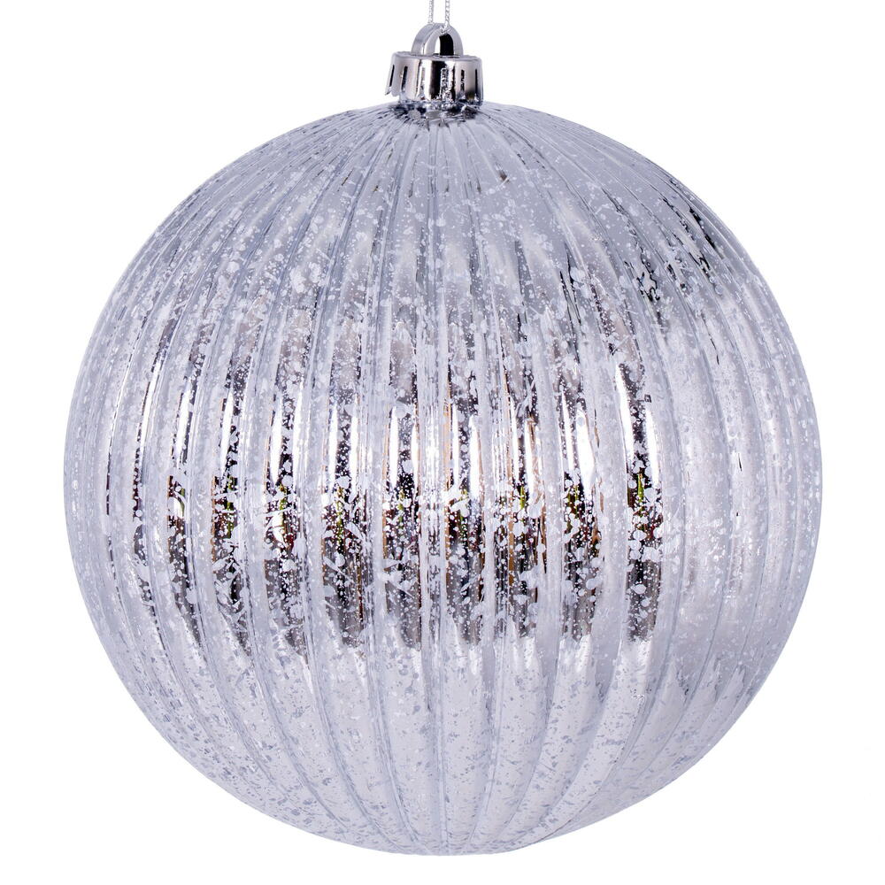 4" Mercury Lined Ball Ornament - Silver - Set of 6 Silver — view 1