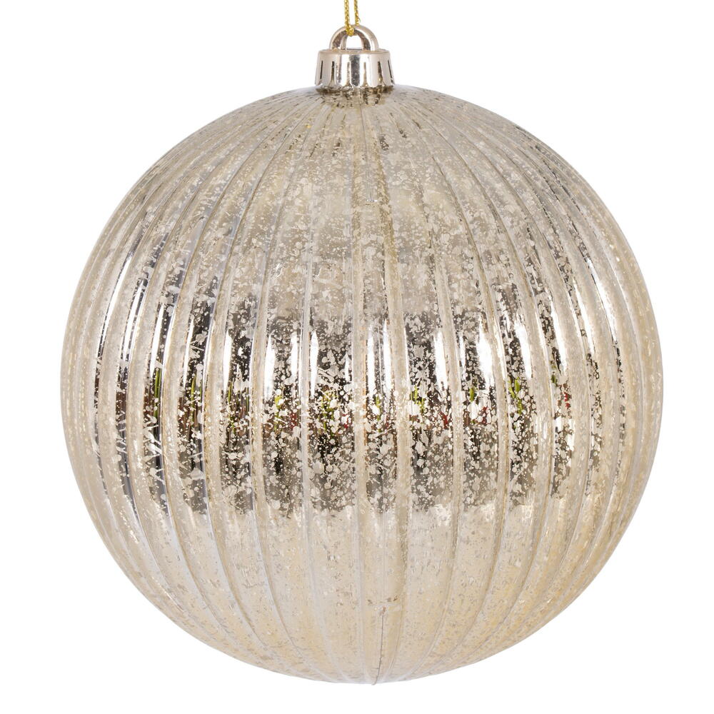 4" Mercury Lined Ball Ornament - Champagne - Set of 4 Champagne — view 1