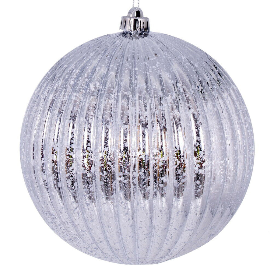 8" Mercury Lined Ball Ornament - Silver