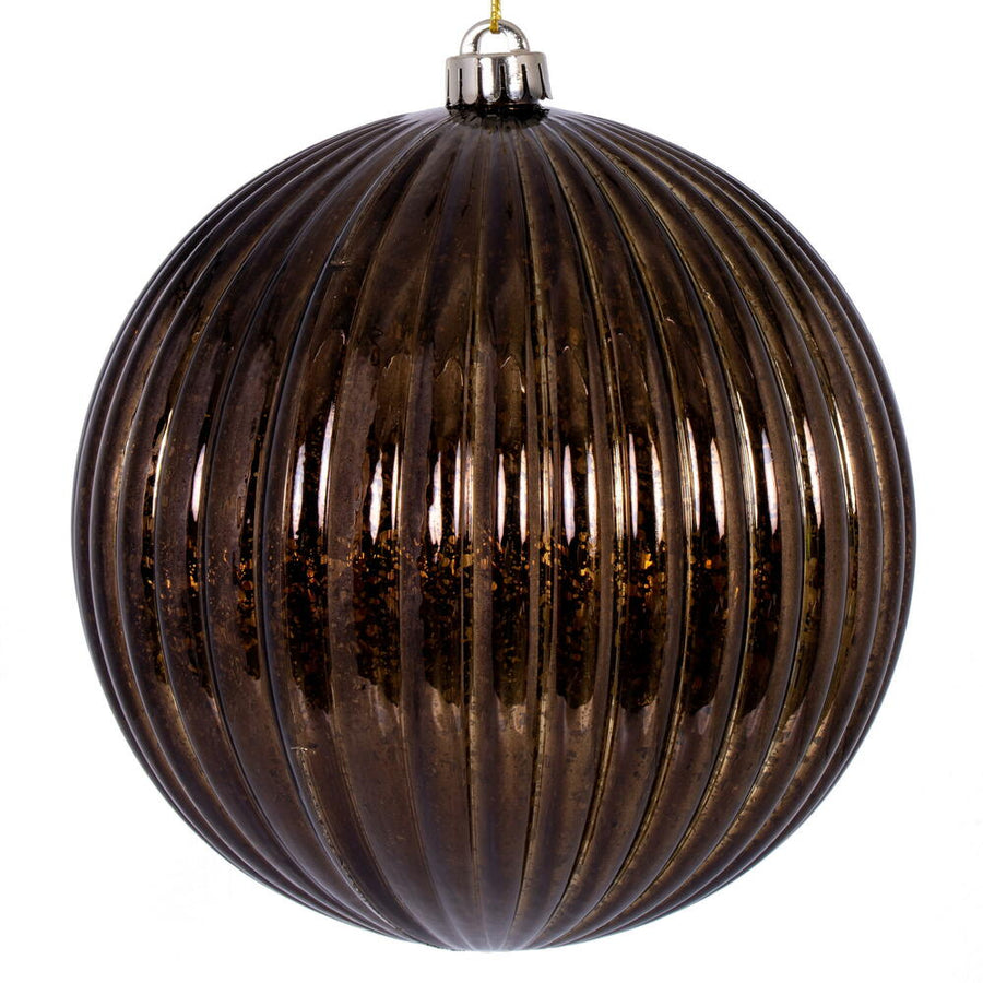 8" Mercury Lined Ball Ornament - Chocolate