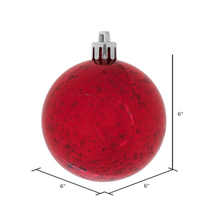4" Shiny Mercury Ball Ornament - Red - Set of 4 Red — view 2
