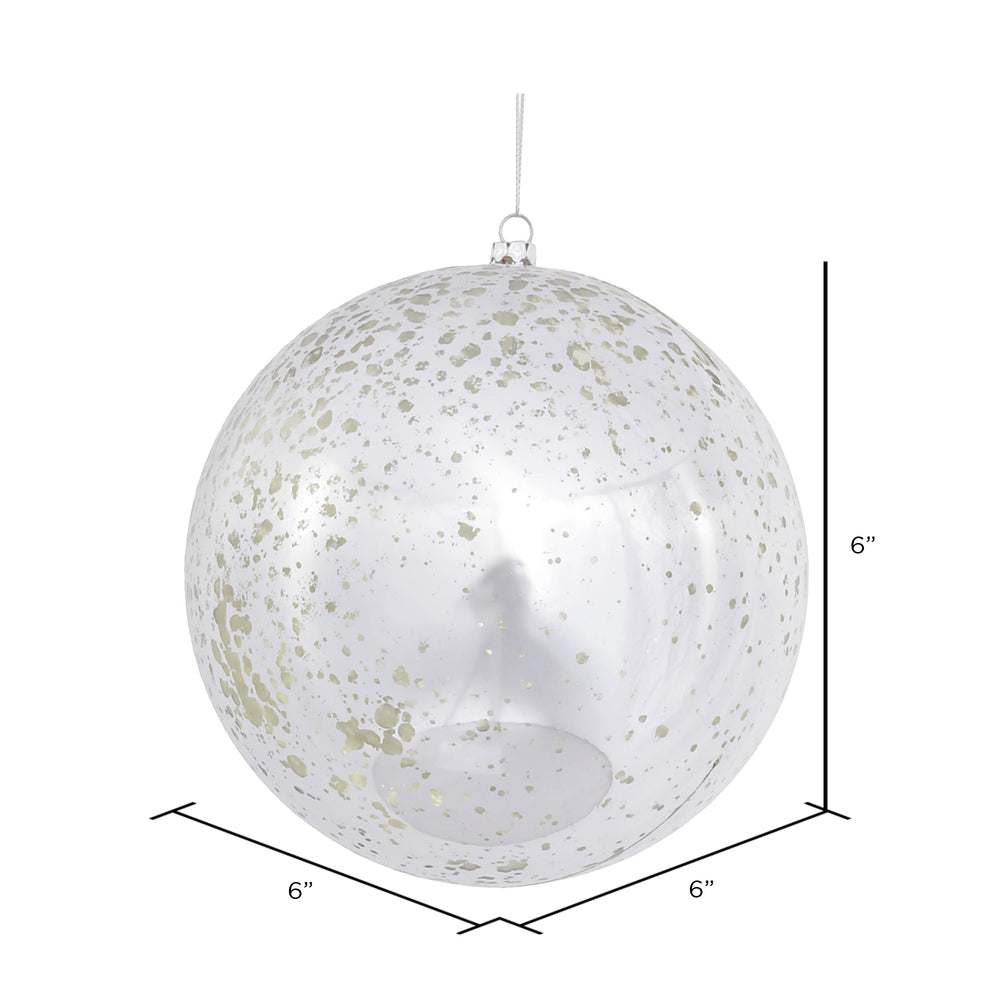4" Shiny Mercury Ball Ornament - Silver - Set of 4 Silver — view 2