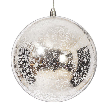 4" Shiny Mercury Ball Ornament - Silver - Set of 4 Silver — view 1