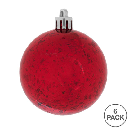 4" Shiny Mercury Ball Ornament - Red Red — view 3