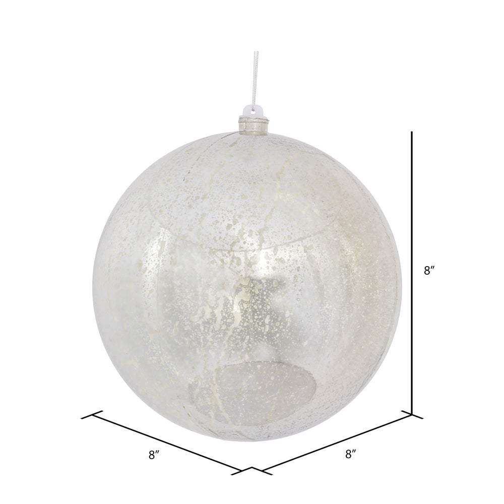 4" Shiny Mercury Ball Ornament - Silver Silver — view 2