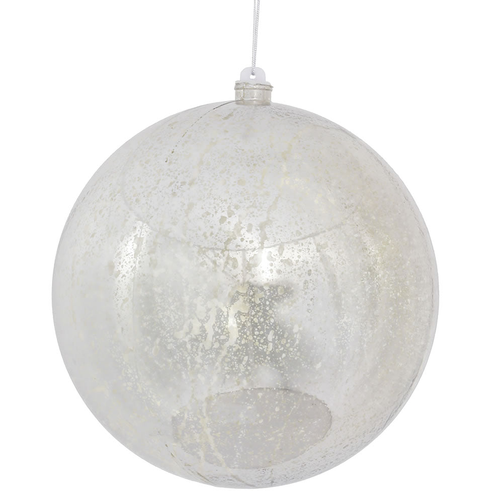 4" Shiny Mercury Ball Ornament - Silver Silver — view 1