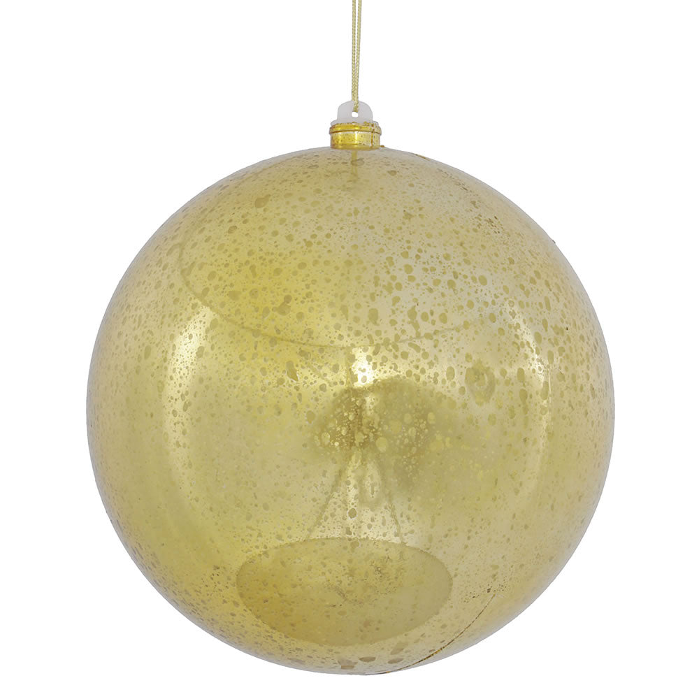 4" Shiny Mercury Ball Ornament - Gold Gold — view 1