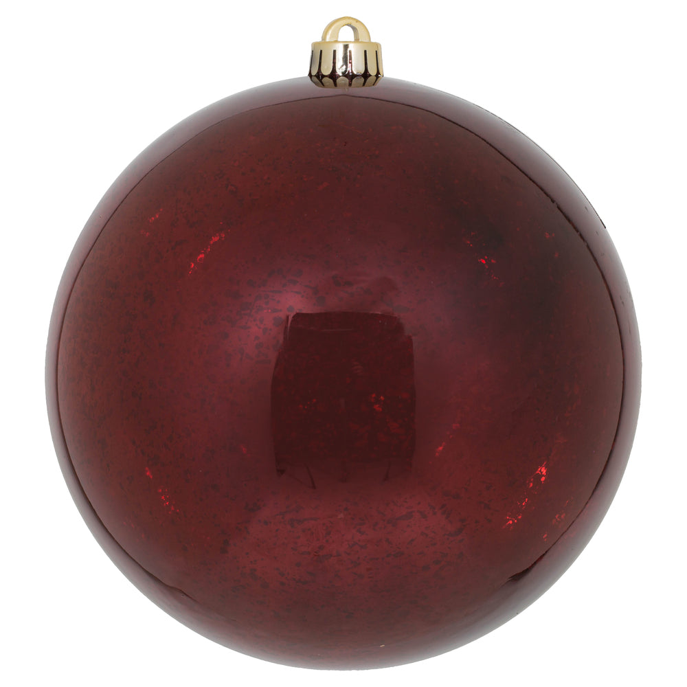 4" Shiny Mercury Ball Ornament - Burgundy Burgundy — view 1