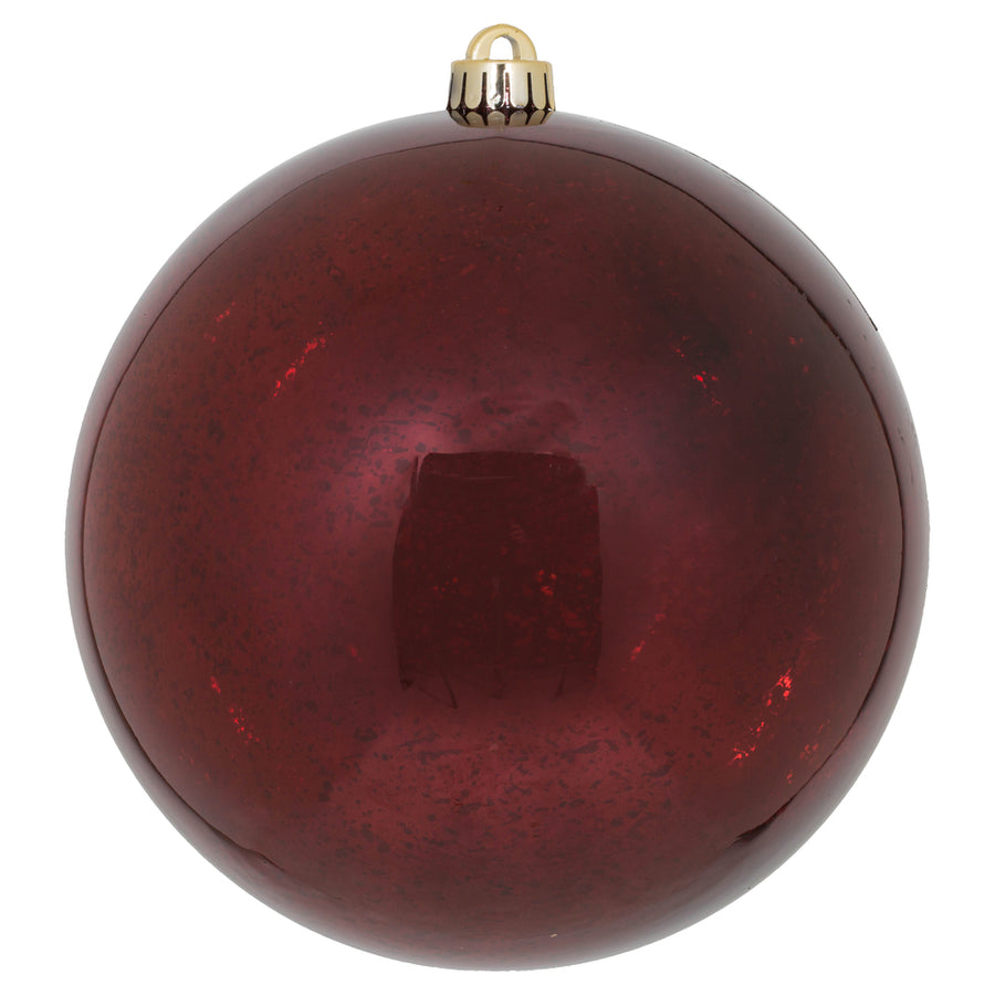 8" Shiny Mercury Ball Ornament - Burgundy