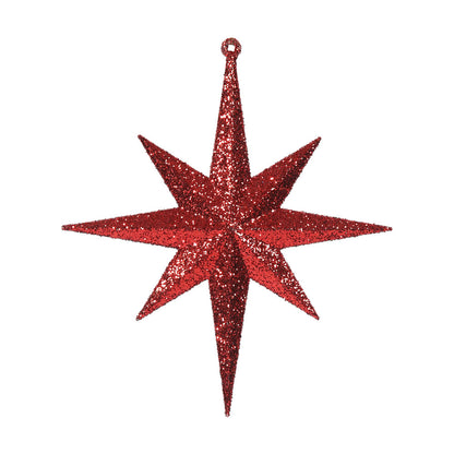 4" Glitter Bethlehem Star Ornament - Red - Set of 4 Red — view 1