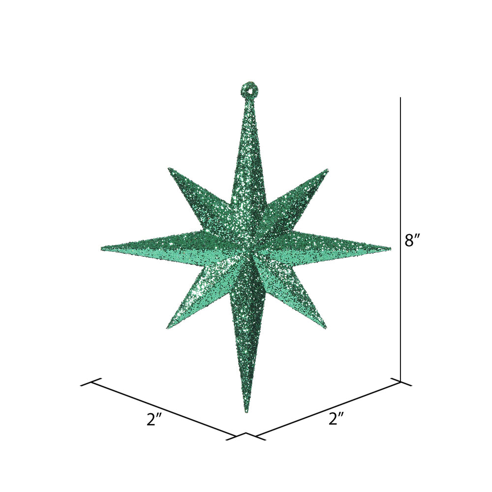 4" Glitter Bethlehem Star Ornament - Green - Set of 4 Green — view 2