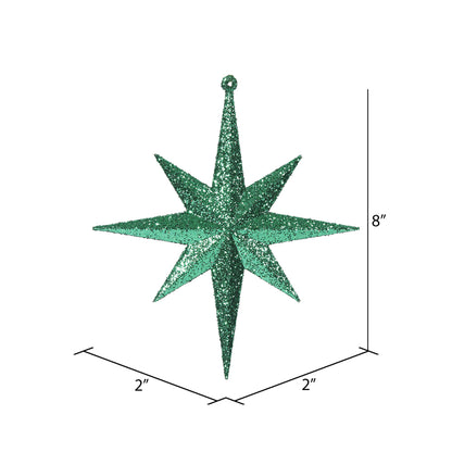 4" Glitter Bethlehem Star Ornament - Green - Set of 4 Green — view 2