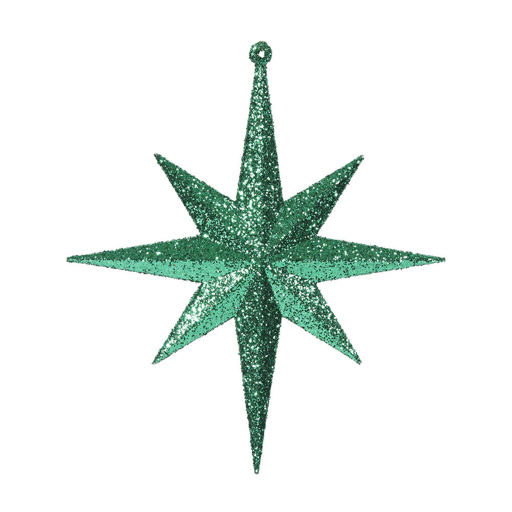 4" Glitter Bethlehem Star Ornament - Green - Set of 4 Green — view 1