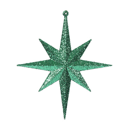 4" Glitter Bethlehem Star Ornament - Green - Set of 4 Green — view 1