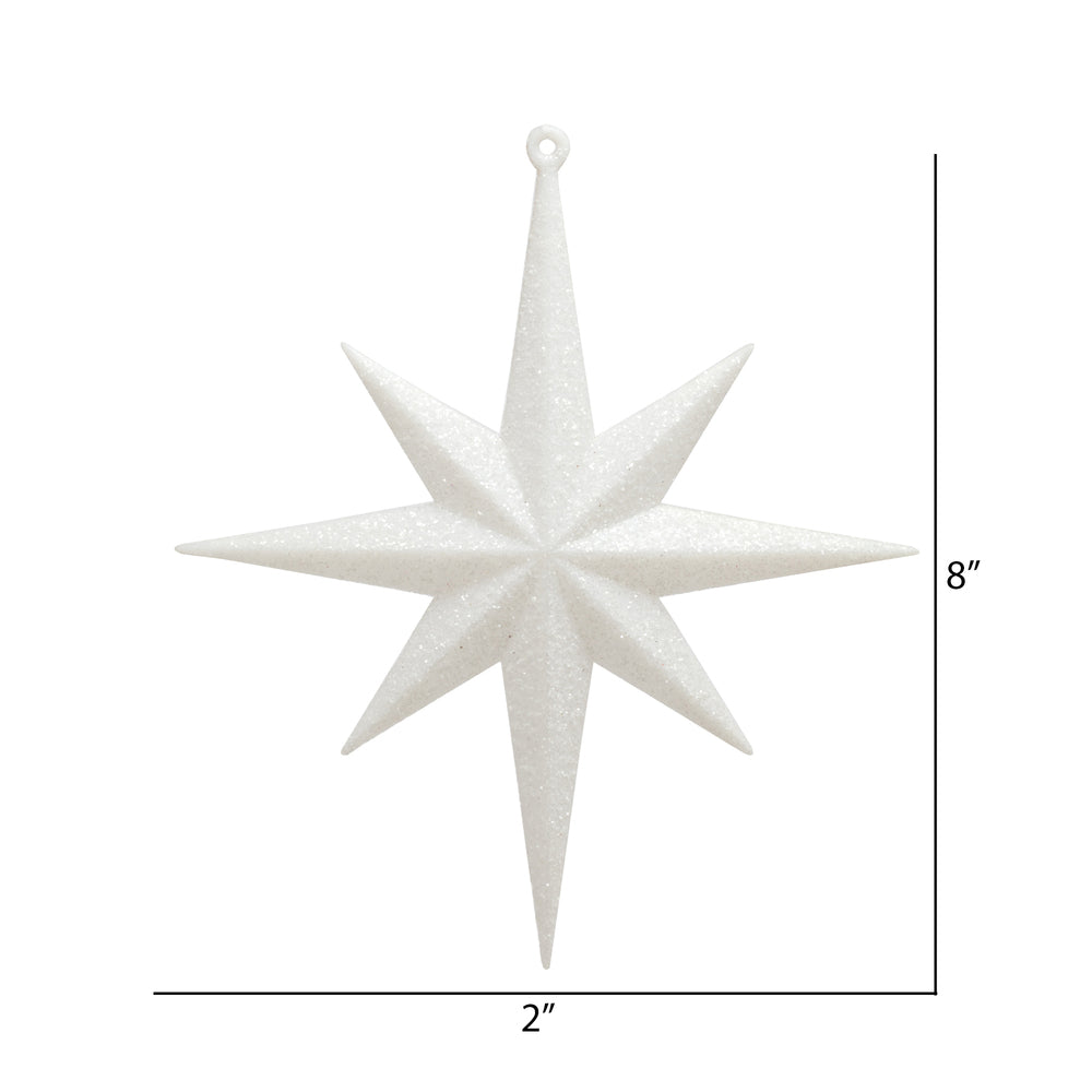 4" Glitter Bethlehem Star Ornament - White - Set of 4 White — view 2
