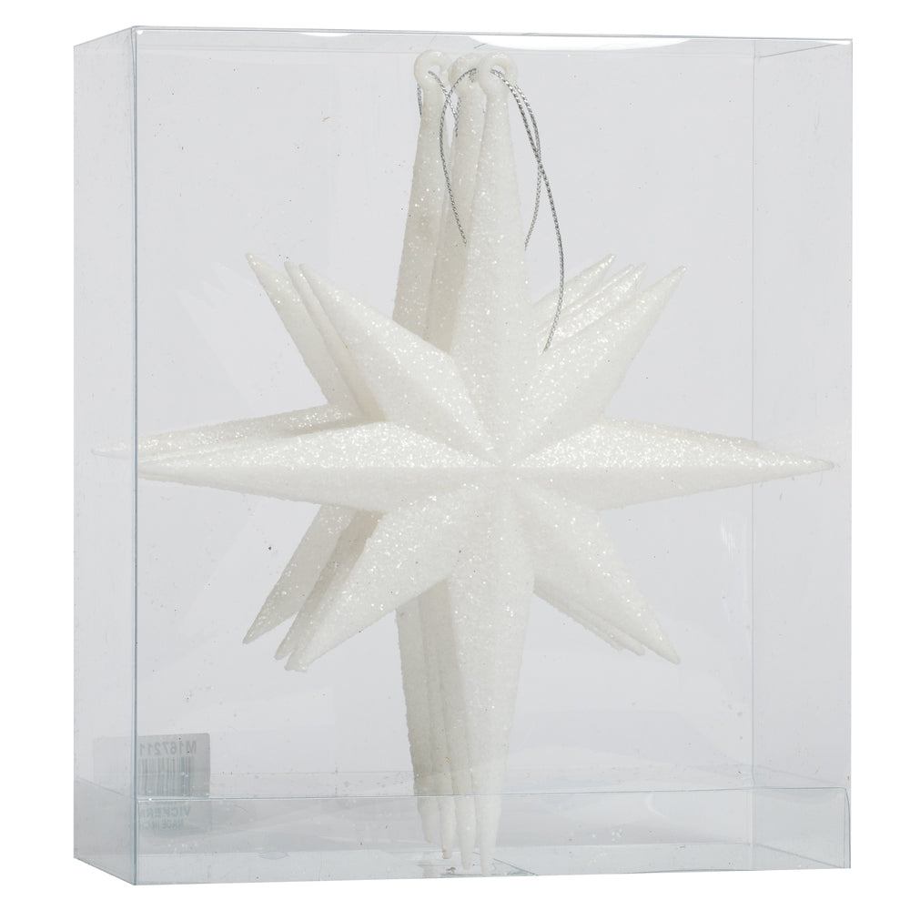 10" Glitter Bethlehem Star Ornament - White - Set of 4 White — view 3