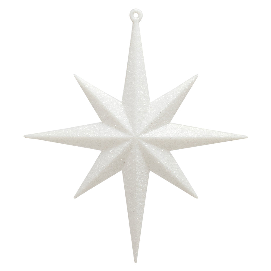10" Glitter Bethlehem Star Ornament - White - Set of 4 White