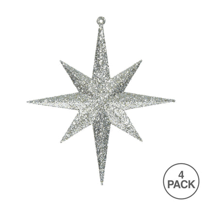10" Glitter Bethlehem Star Ornament - Champagne - Set of 4 Champagne — view 3
