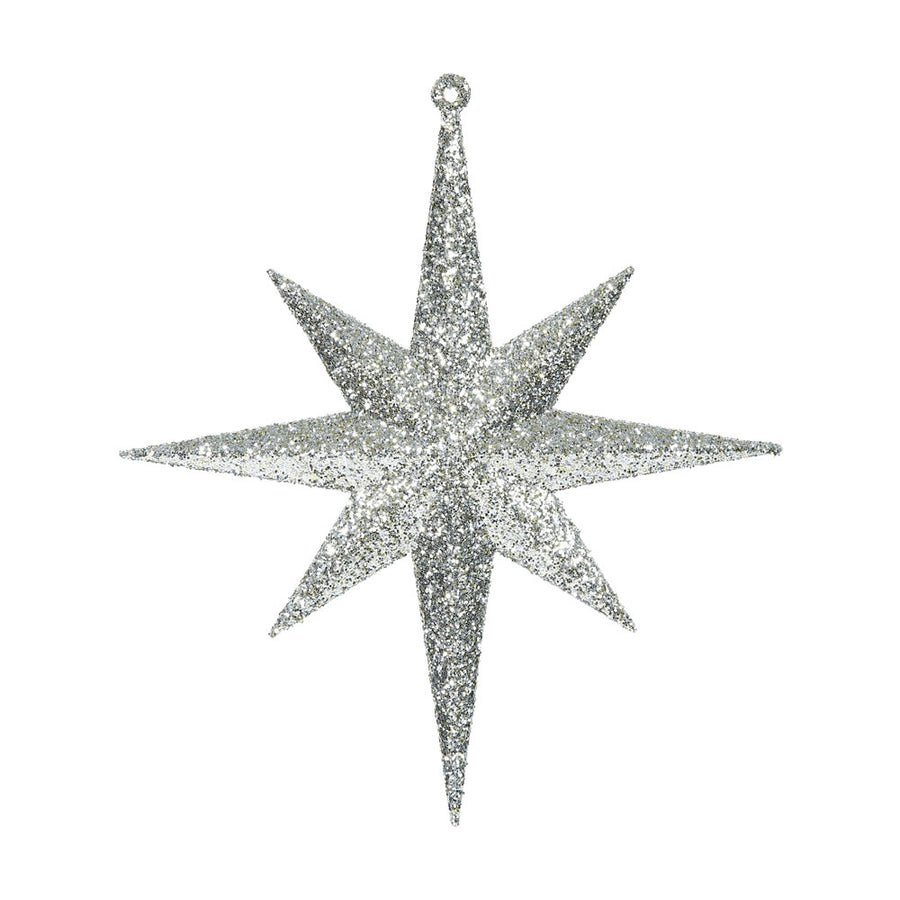 10" Glitter Bethlehem Star Ornament - Champagne - Set of 4 Champagne