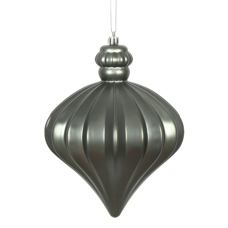 4" Matte Onion Drop Ornament - Pewter - Set of 4 Pewter