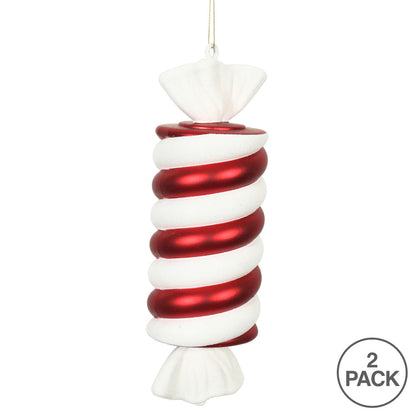 12" Twisted Candy Ornament - Red/White - Set of 2 — view 4