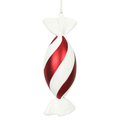 12" Swirl Drop Candy Ornament - Red/White - Set of 2 — view 4