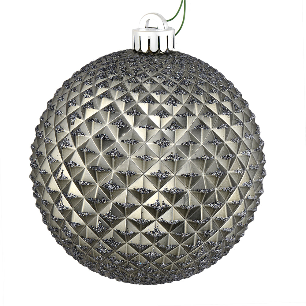 4" Durian Glitter Ball Ornament - Limestone - Set of 6 Limestone — view 1