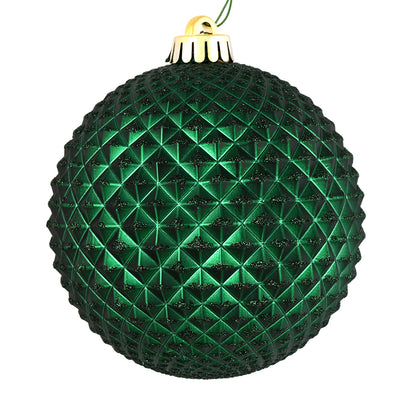 4" Durian Glitter Ball Ornament - Midnight Green - Set of 6 Midnight Green — view 1