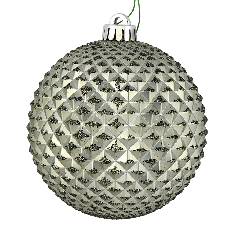 6" Durian Glitter Ball Ornament - Wrought Iron - Set of 4