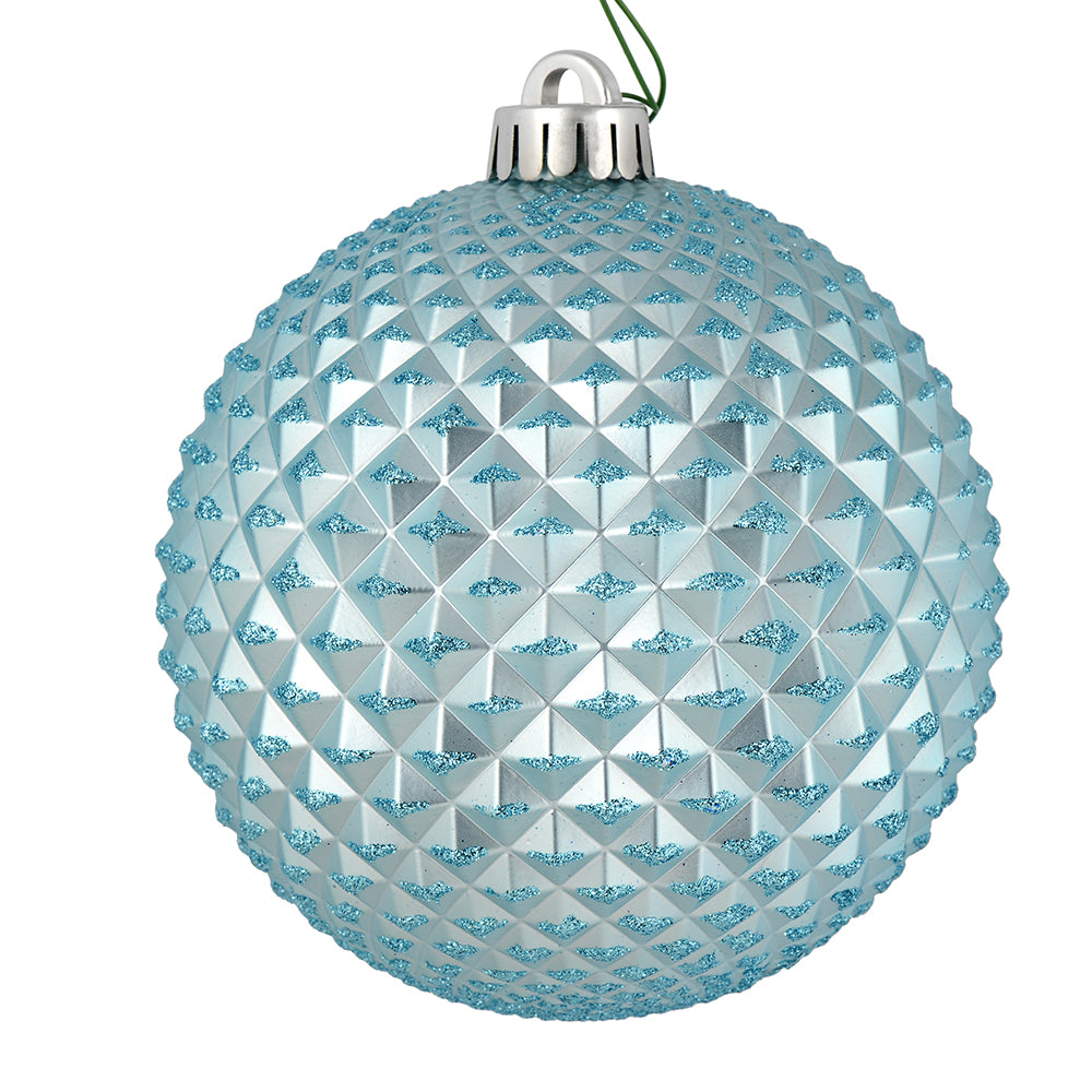 4" Durian Glitter Ball Ornament - Baby Blue - Set of 4 Baby Blue — view 1