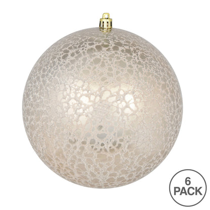 4" Crackle Ball Ornament - Champagne Champagne — view 3