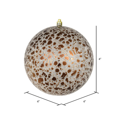 4" Crackle Ball Ornament - Mocha Mocha — view 2